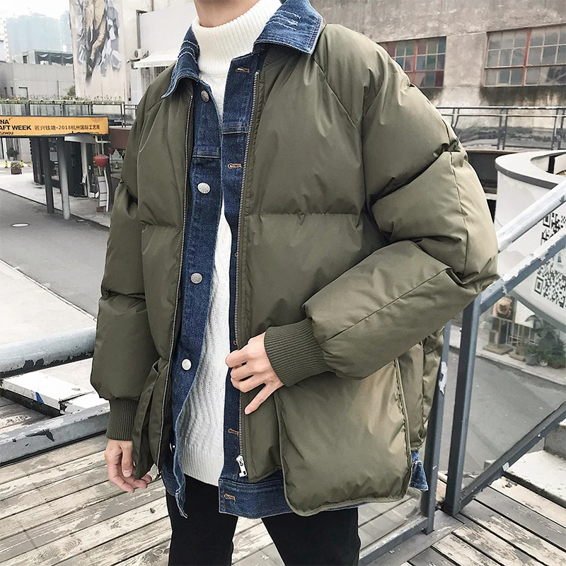 Новинка Зима 2019 свободные японские толстые короткие мужские корейские