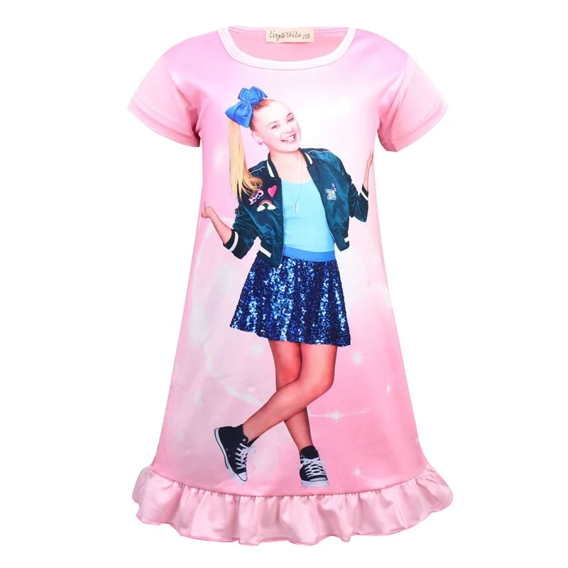 Новые летние платья для девочек Jojo Siwa детская одежда сна дня рождения радужная