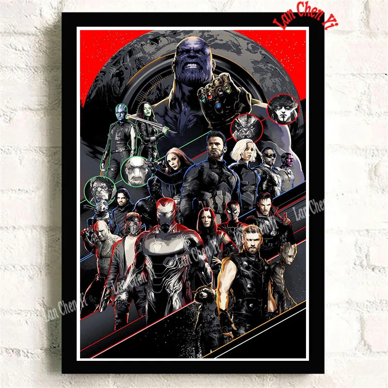 Мстители Бесконечность войны Marvel фильм мелованная бумага плакат для Кафе Винтаж Высокое качество печати рисунок ядро декоративная живопись