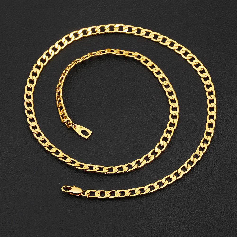 

New Men's Necklace Choker/Long 5MM Vintage Punk Gold Color Miami Chain Hip Hop Chain Necklaces Gifts For Women/Men Jewelry