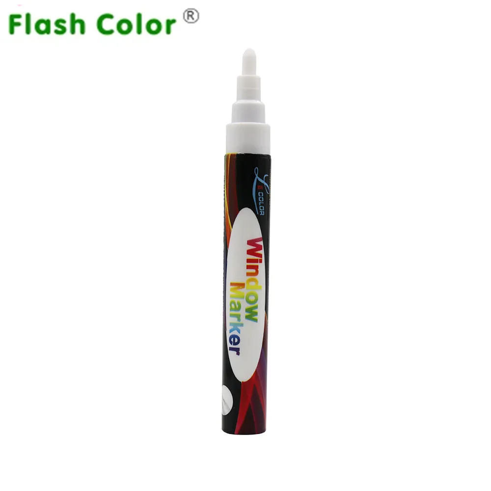 

Flashcolor 80pcs/lot Highlighter Liquid Chalk Marker Pen white 6mm Round&Oblique Interchangeable Tip For Chalkboard Sticker