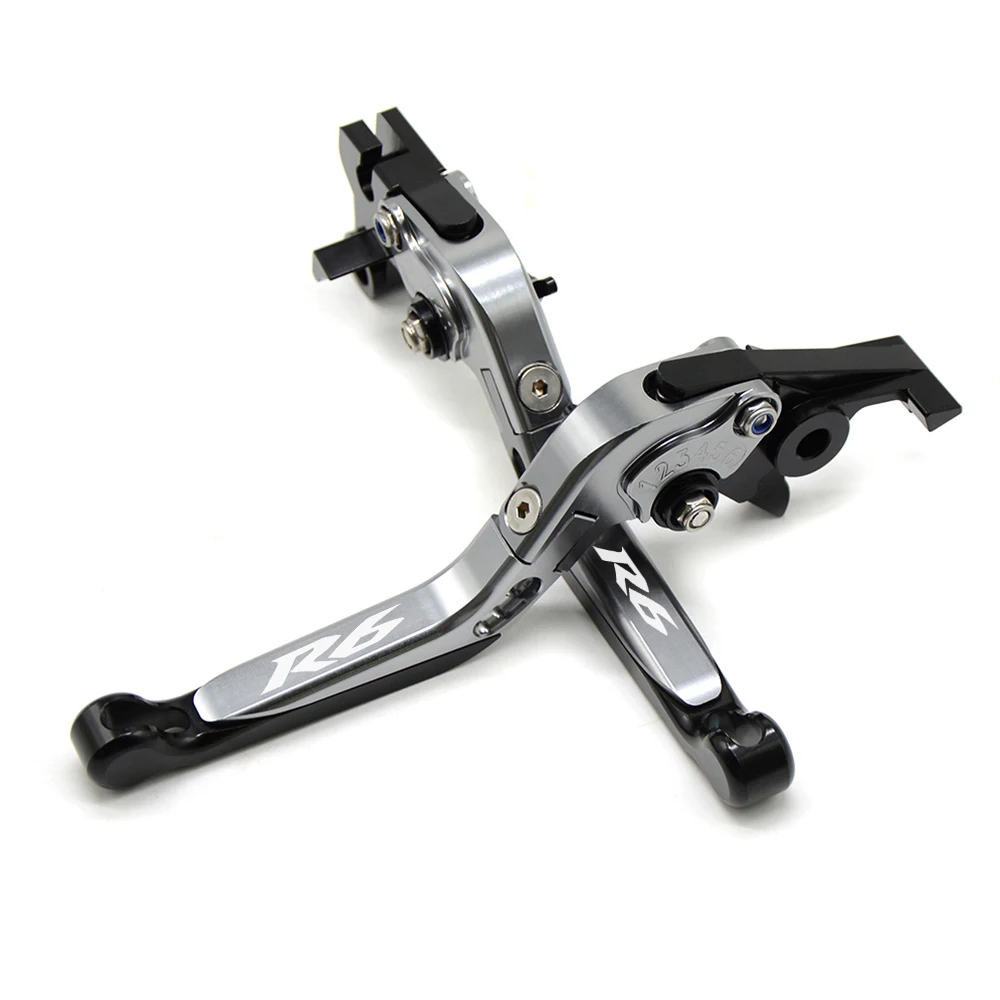 BKGYGYBK Цикл складной тормозной рычаг сцепления ручками для YAMAHA YZF R6 2005 2006 2007 2008 2009 2010 2012 2013 - Цвет: BKGYGYBK