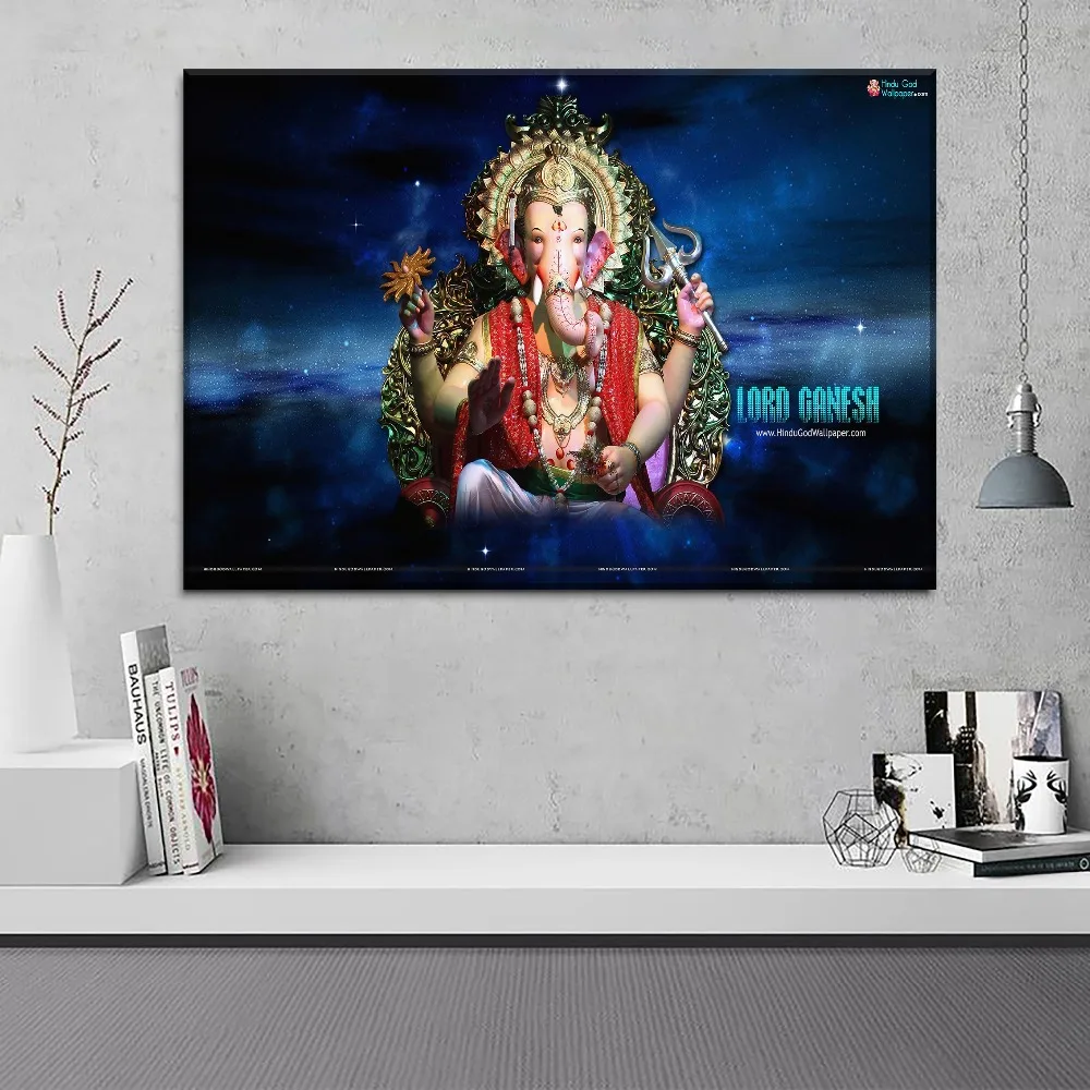 5 шт. Индия Ганеша головой слона Бог плакат печать на холсте современный домашний