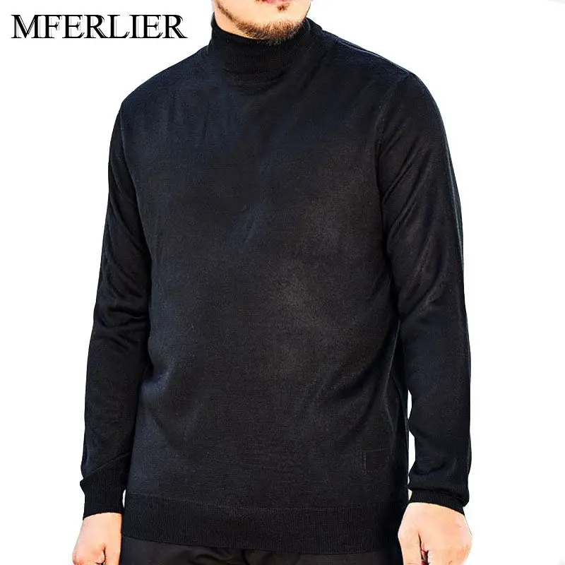 Свитер MFERLIER мужской с длинным рукавом 4XL 5XL 6XL большого размера бюста 141 см 3 вида