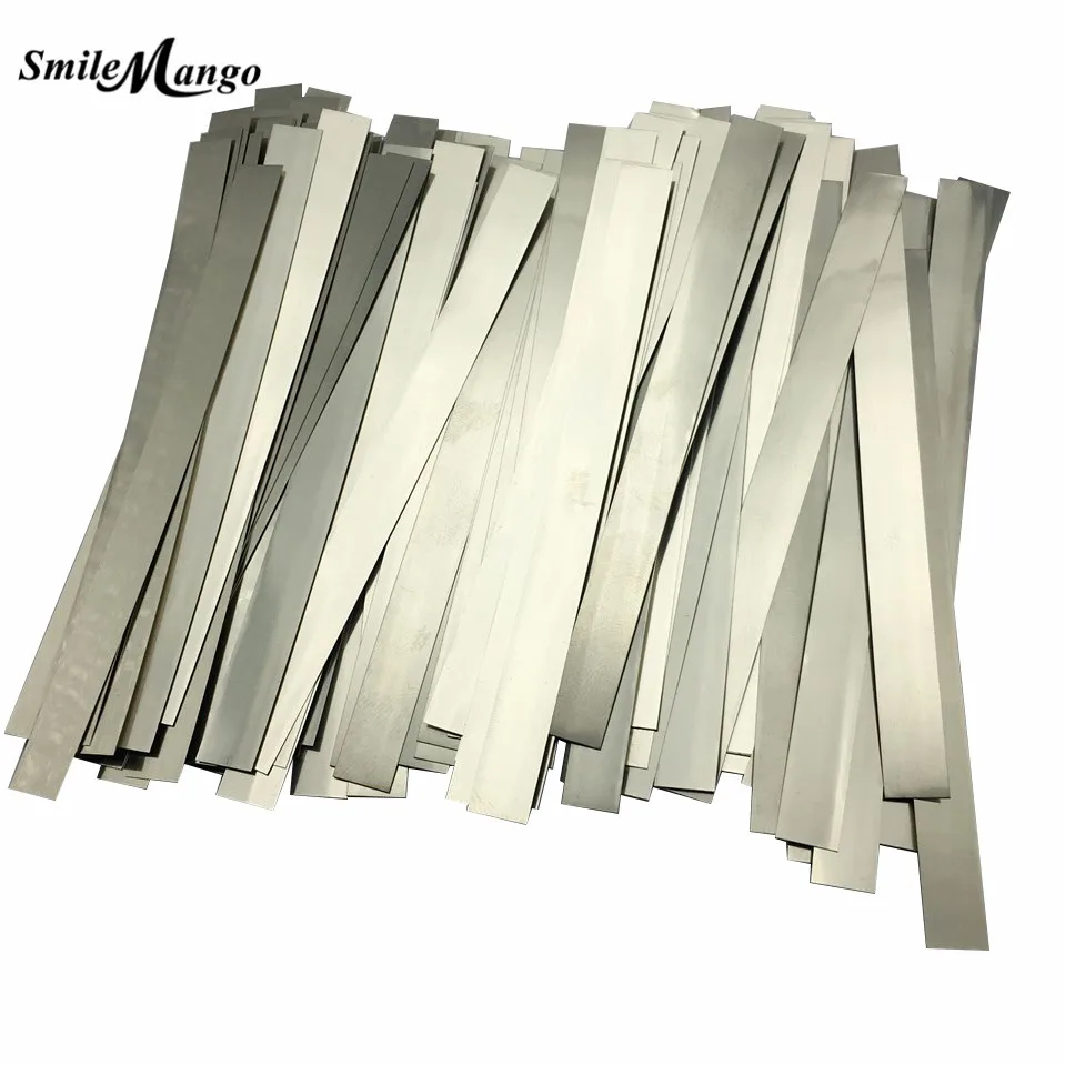 

0.15mm x 8mm x 35mm100pcs Pure Nickel Plate Strap Strip Sheets 99.96% for battery spot welding machine Welder Equipment