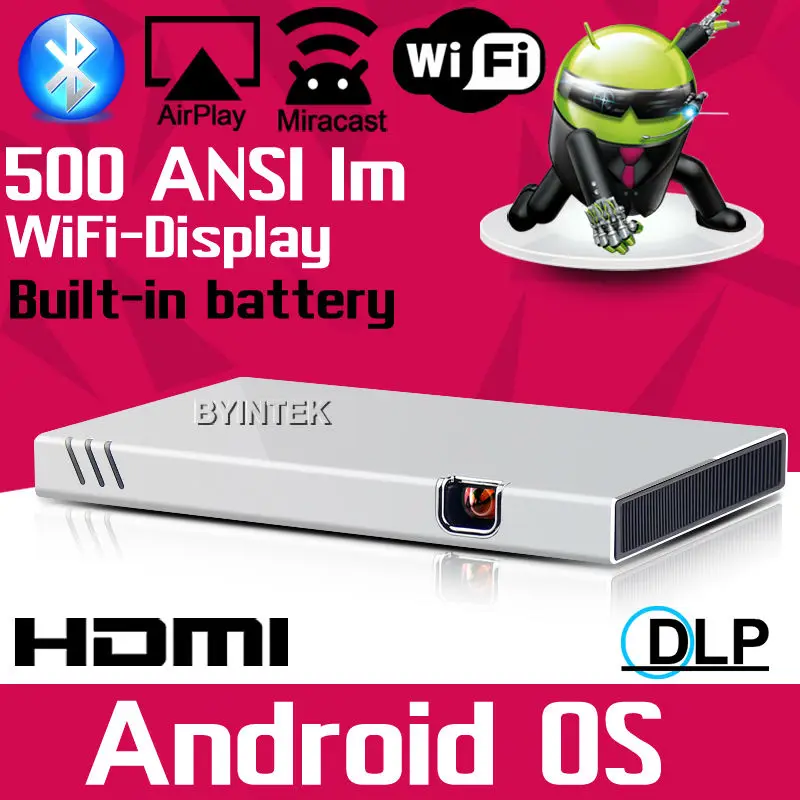 BYINTEK Новый Мини Портативный Домашний Кинотеатр HD 1080 P Видео Фильм ПРИВЕЛО DLP Wifi HDMI