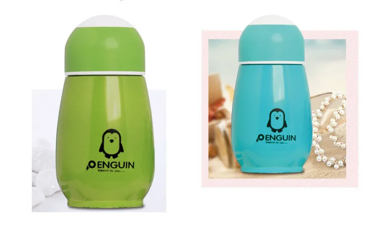 1PC Кружки для воды с пингвинами, вакуумные фляги с чайным инфузором, креативные кружки с брюшным ремнем, портативные бутылки для путешествий и отдыха на открытом воздухе NY 012.