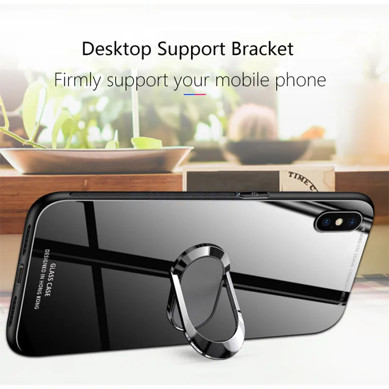 Магнитный автомобильный держатель чехол из закаленного стекла для iPhone 11 Pro Max X XR XS