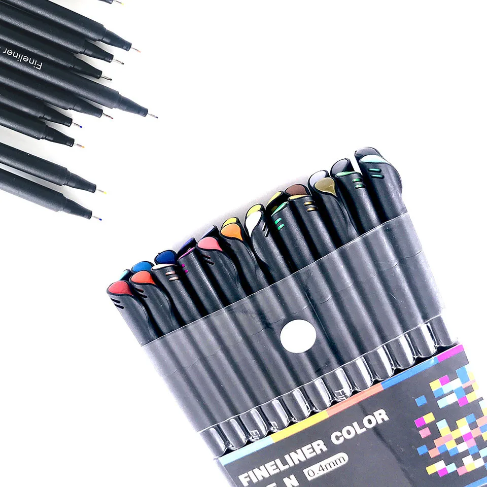 24 шт. цветная 0 4 мм Волоконная маркерная ручка Fineliners маркеры Эскиз Рисование