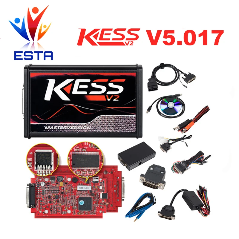  Красный ЕС KESS V2 V5.017 SW V2.23 мастер ЭКЮ чип инструмент настройки 5.017 красный pcb онлайн