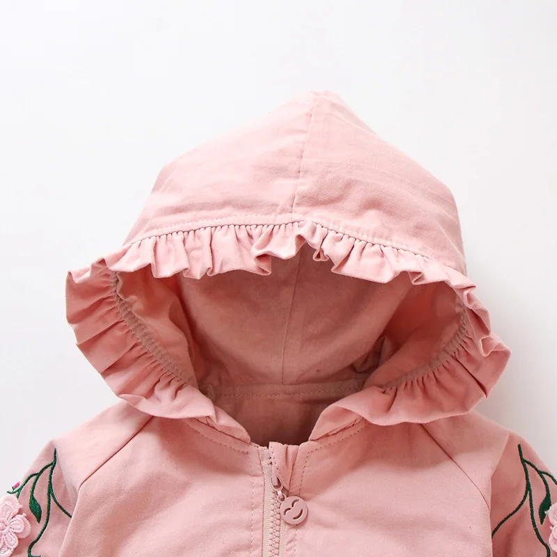 Ветровка для девочек осенняя с вышивкой и капюшоном 2019 | Детская одежда обувь