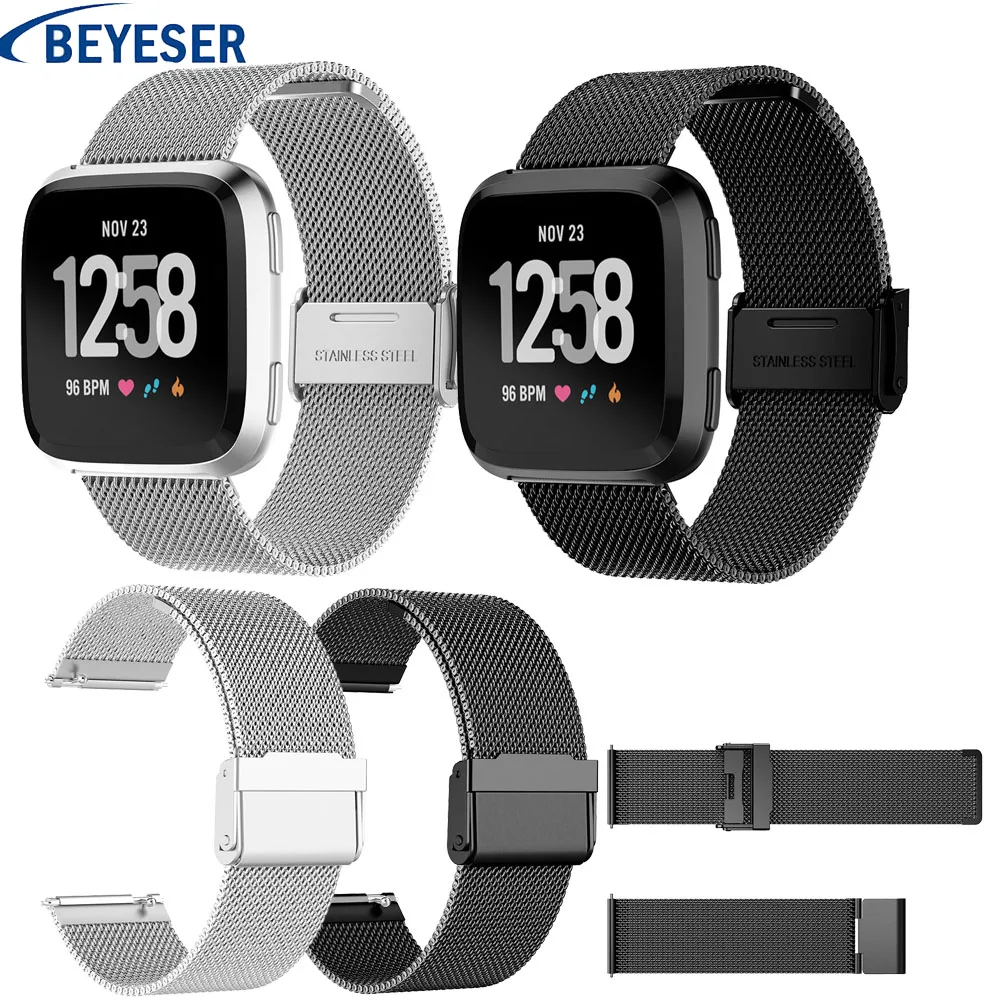 Металлический ремешок для часов из нержавеющей стали fitbit versa сменный наручных