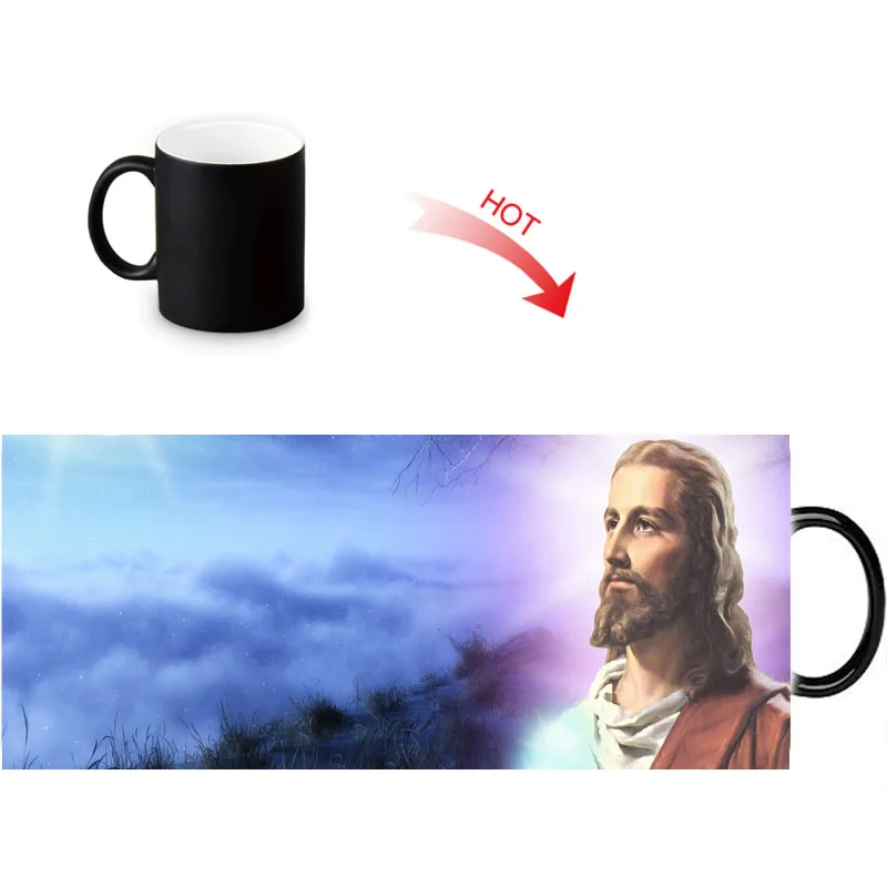 Термочувствительная кружка Jesus cold hot changing Цветная Керамическая чайная чашка