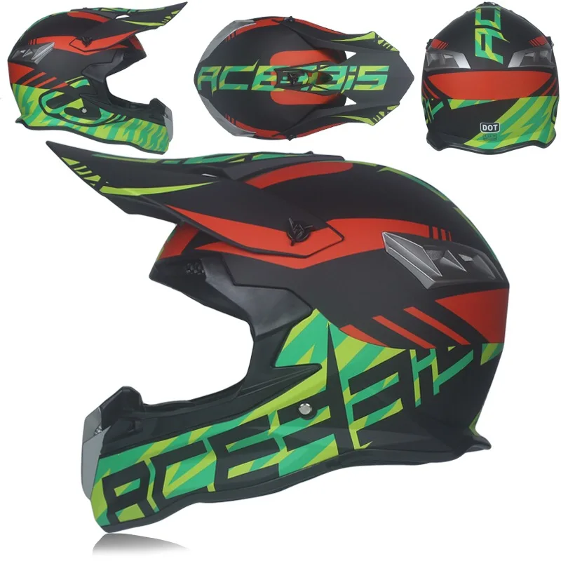 Black and green Мотоциклетный взрослый шлем для мотокросса ATV для мотокросса MTB DH гоночный шлем - Цвет: Black and green