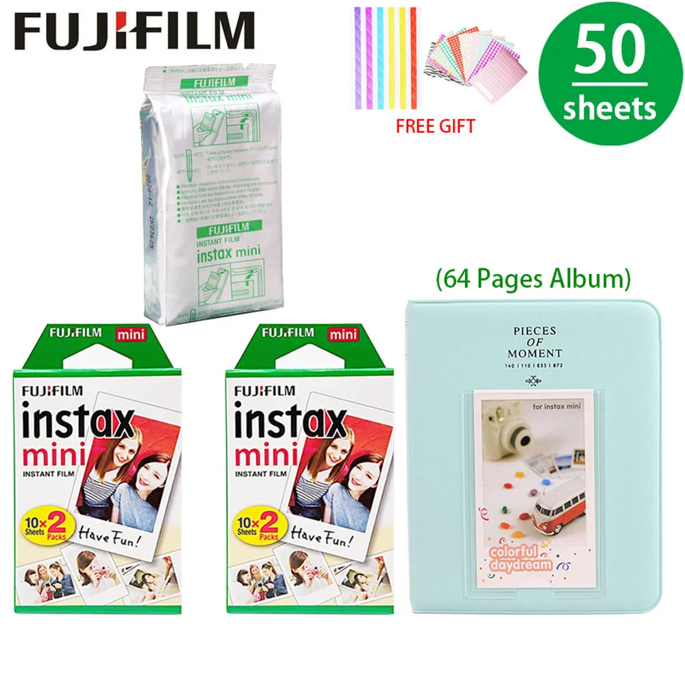 

50 листов фотобумаги Fujifilm Instax Mini с белыми краями для фотоальбома Mini 11 8 9 7s 9 70 25 90 SP-1 2 камера подарок на свадьбу