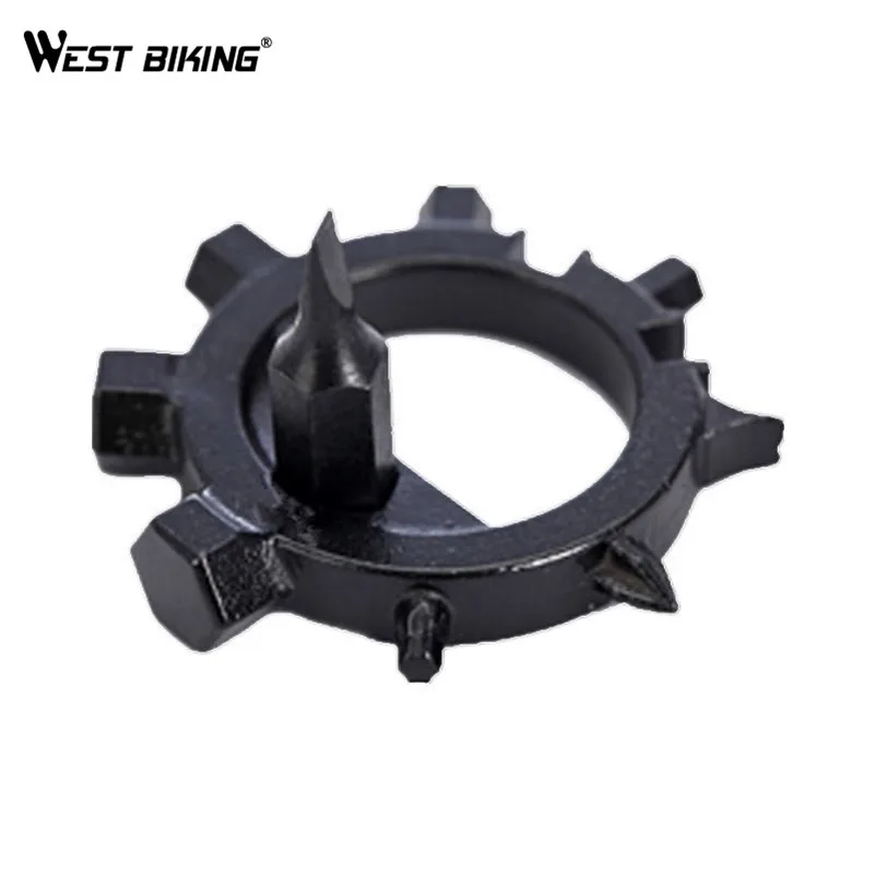 Black WEST BIKING 10 в 1 многофункциональная отвертка из нержавеющей стали ключ кольцо-открывалка для бутылок велосипед регулировки инструмент отвертка Набор инструментов для ремонта велосипеда - Цвет: Black