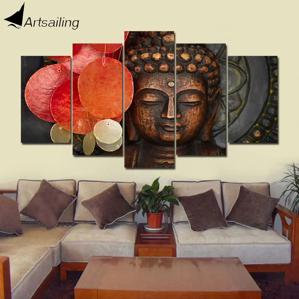 

ArtSailing HD print 5 piece canvas art Retro Buddha statue Home decoration image paintings for living room wall poster Joh019C