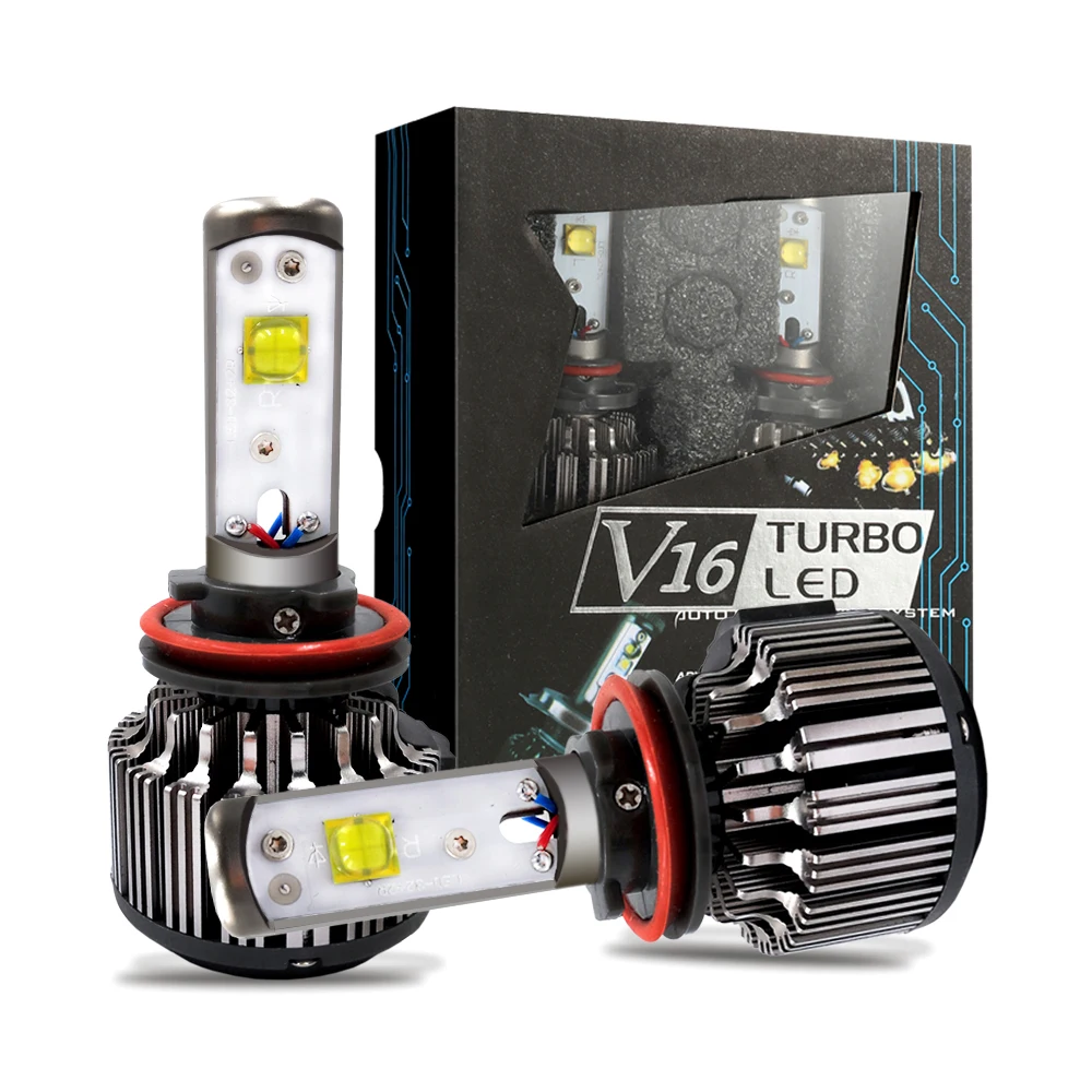 Turbo V16 led 40w 80w 45w 4500lm work light 3600lm H4 hi/lo H1 H3 H7 H10 H11 H13 9005 9006 9007 All in one car led headlight