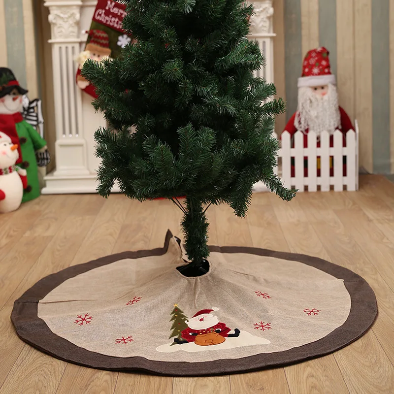 Диаметр 105 см рождественские украшения Высококачественная льняная юбка на елку