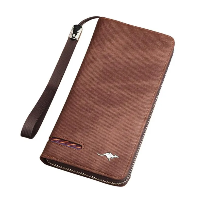 2021 Scrub Men Retro Zipper Long Wallets Leather Card Holders Hand Cluth Bag Coin Purse Carteras Wallet Luxury Brand | Багаж и сумки