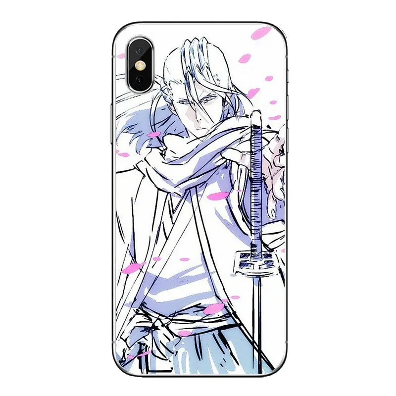 Чехол-накладка для iPod Touch iPhone 4 4S 5 5S 5C SE 6 6S 7 8 X XR XS Plus MAX, прозрачный, с изображением аниме-арт Bleach Byakuya Kuchiki.