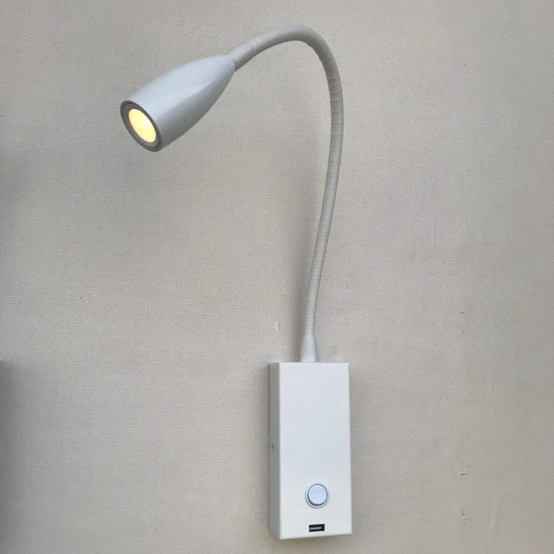 TopocH USB лампы для чтения 5 в 2A выход с переключателем Вкл/Выкл светодиодный 3 Вт AC100