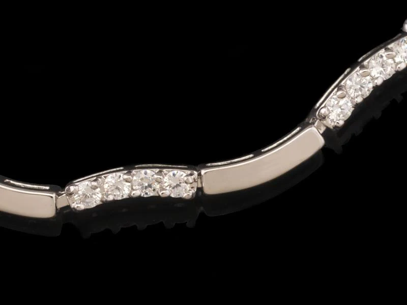 MxGxFam Fashion Link Bracelet Women Clear Round Stone White Gold Color Hot Sale | Bracelets