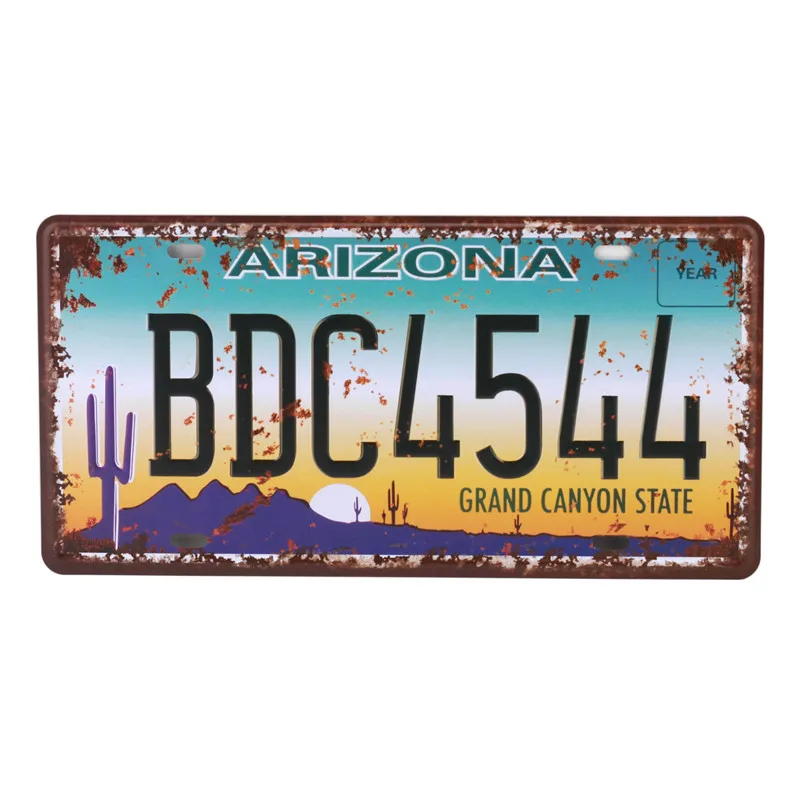 T US Arizona Las Vegas Oregon автомобильный металлический декоративный номерной знак винтажный домашний декор жестяная вывеска Бар Паб гараж настенный плакат табличка C19 - Цвет: T