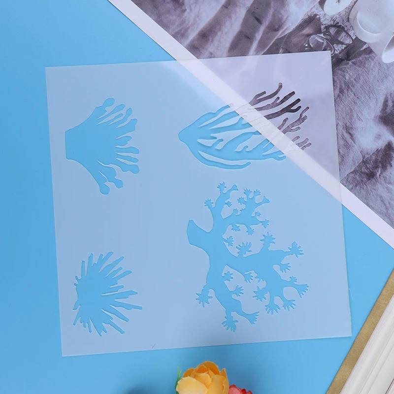 Пластиковый Рельефный цветок в форме многоразового трафарета аэрограф Живопись