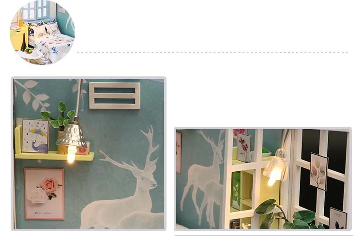 Рождество Дети Diy Кукольный дом собирать деревянные Miniaturas кукольный дом мебель миниатюрный кукольный домик головоломка обучающая игрушка