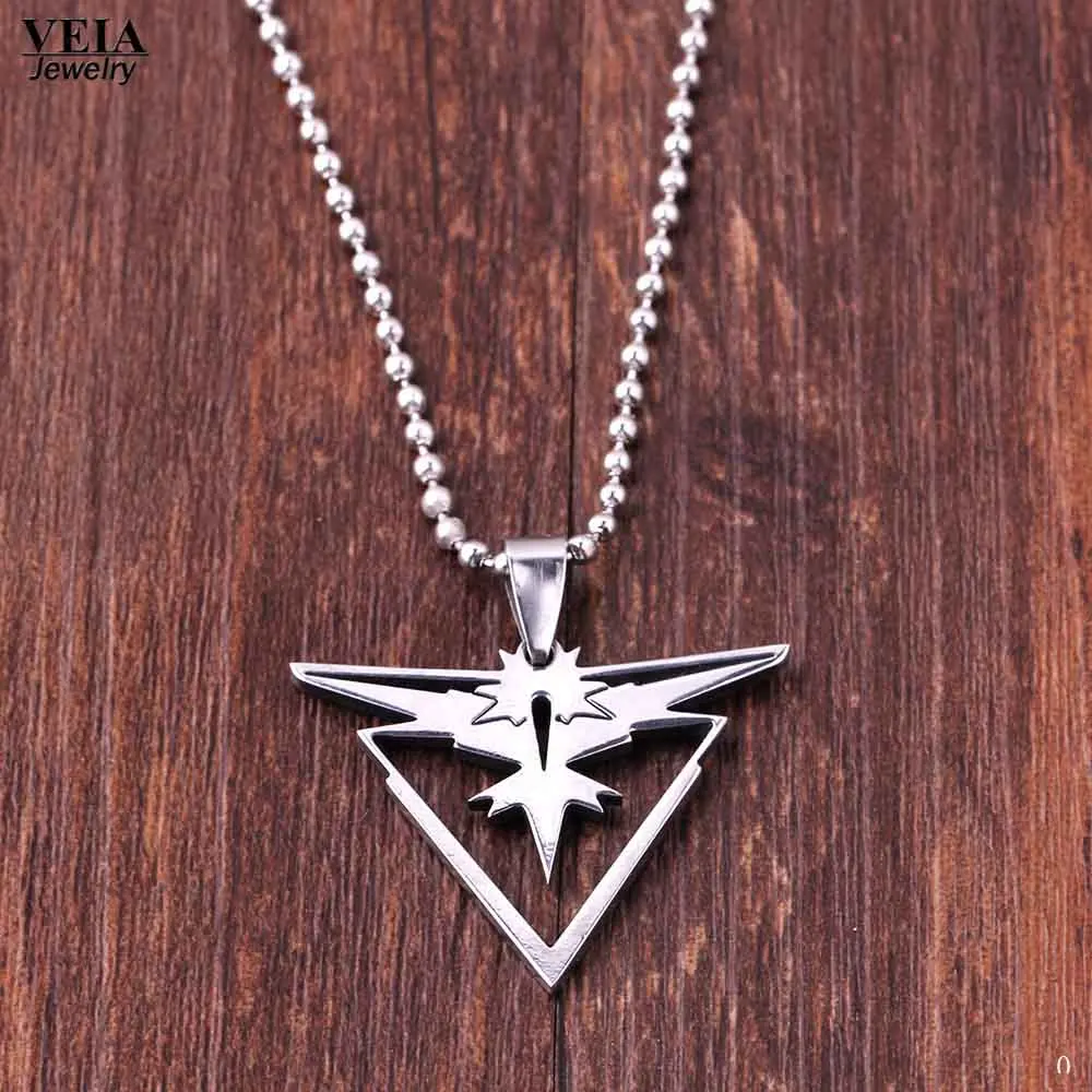 Новая игра Покемон го ожерелье из нержавеющей стали Аниме команда Валор Мистик