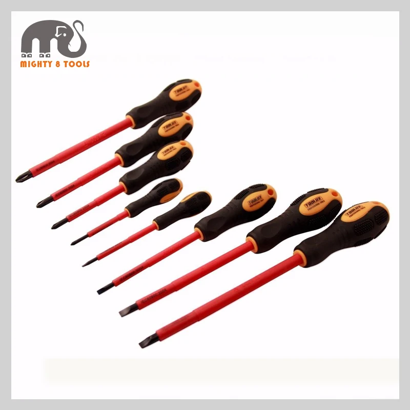 8 шт. vde/утепленная/электрик Отвёртки комплект din iec 60900 ac1000v с abs лоток|electricians screwdriver