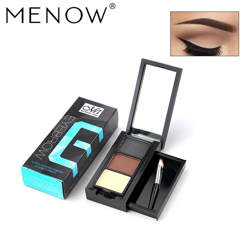 Menow бренд Make Up Set обнаженной тени для век Палитры и мягкая голова Подводка глаз