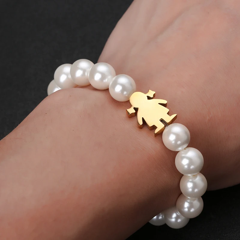 Природа жемчужный браслет с подвеской их нержавеющей стали браслеты для