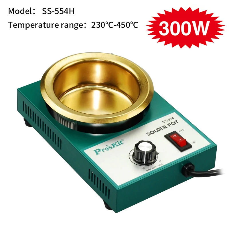 Pro'skit 250 Вт 300 Вт бессвинцовый припой бар горшок Пайка и Распайка Оловянная ванна горшок сварочный припой плавильная печь проволочный Луженый горшок