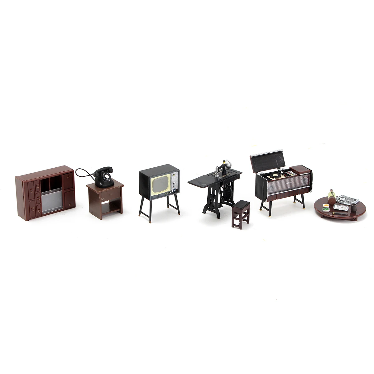 7 шт./компл. Миниатюрный Кукольный домик Деревянный DIY 1:12 мебель мини-мебель набор