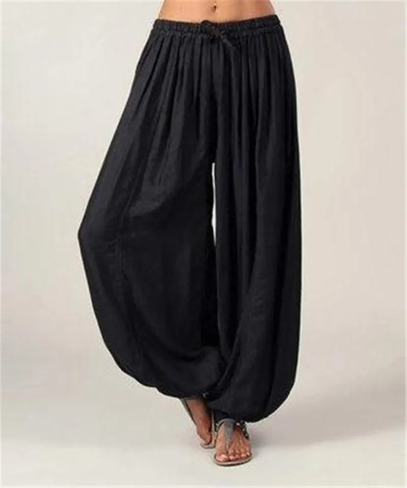 Drop Shipping 2018 New Women Plus Size Solid Color Casual Loose Harem Pants Trousers Cotton S-3XL | Женская одежда