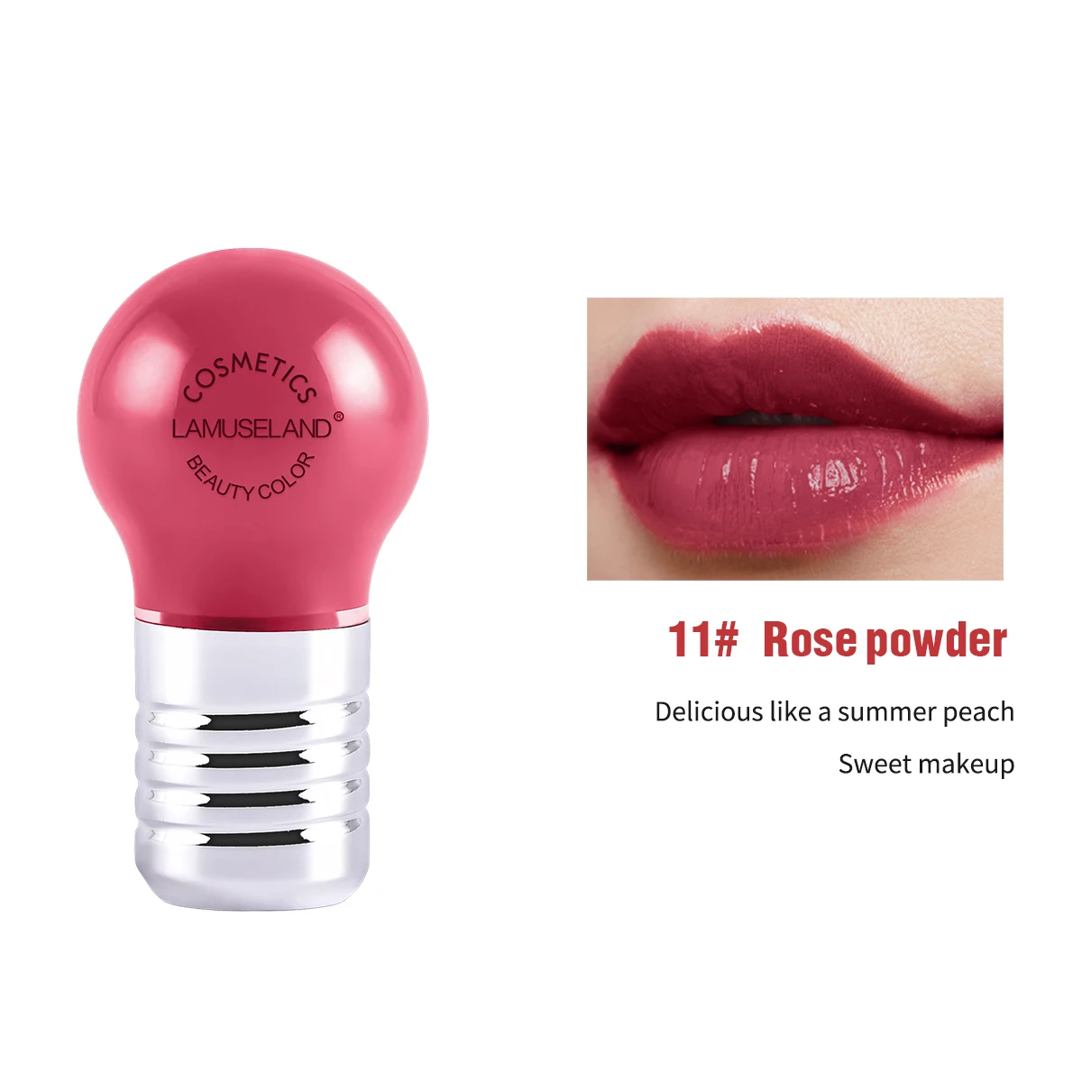 11 Rosepowder 12 цветов жидкая помада креативный стойкий и лампа для красоты блеск для губ 9 г макияж бренд LAMUSELAND# L18L21 - Цвет: 11 Rosepowder