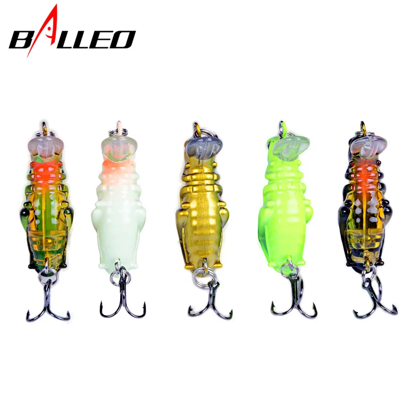 Balleo 2 шт. 4cm3g Кузнечик насекомые рыболовные приманки воблер приманка твердая