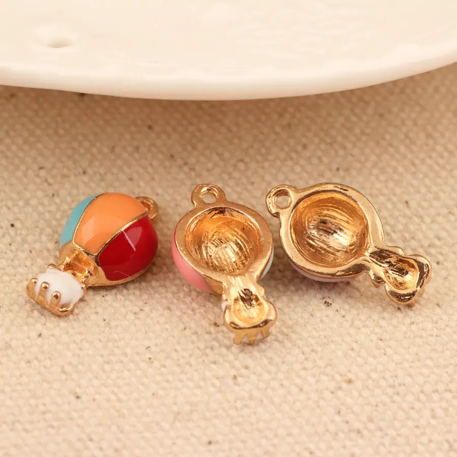 Новое поступление эмаль золотого тона красочный огненный шар Подвески 30 шт 90 DIY