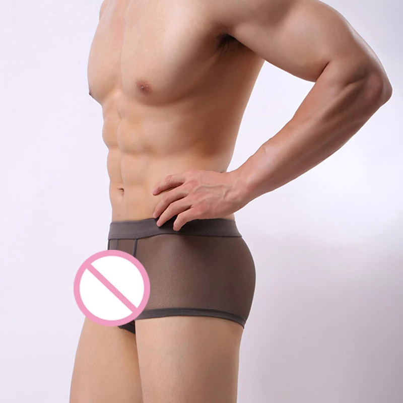 Боксеры мужские кружевные сетчатые прозрачное нижнее белье шорты боксеры