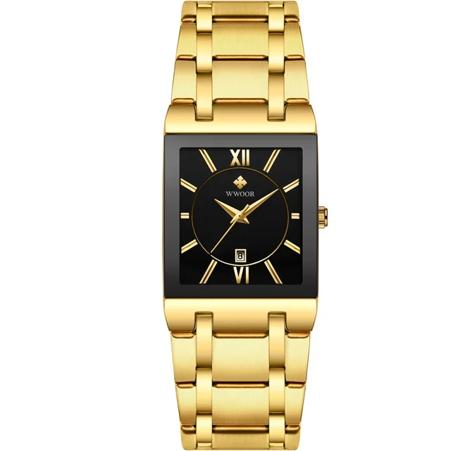 Automatic non-mechanical square men's stainless steel watch with quartz waterproof men watches | Наручные часы