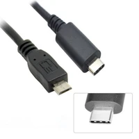 zihan micro usb 2 0 male to reversible usb 3 0 3 1 type c male contor data cable bk