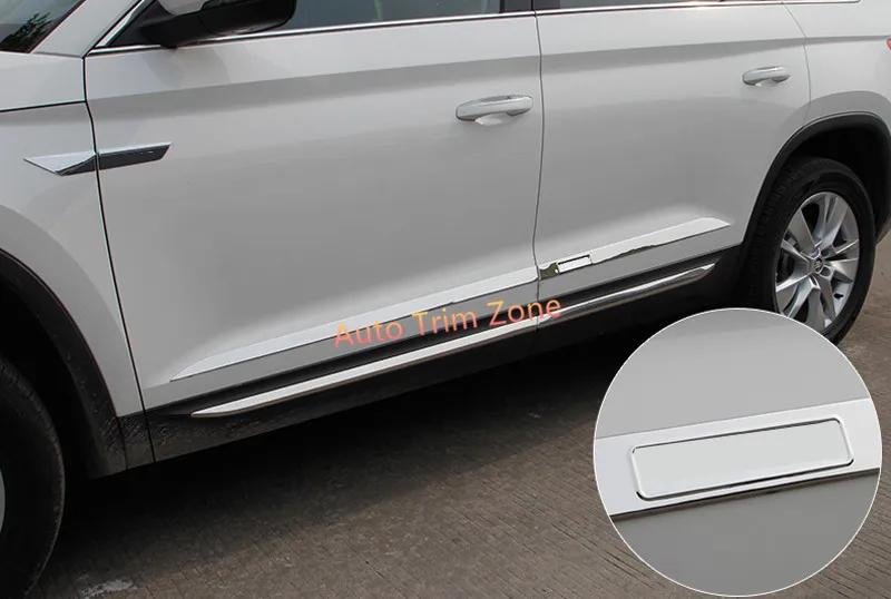 Для Skoda Kodiaq- нержавеющая сталь 4 шт. наружные нижние боковые дверные молдинги