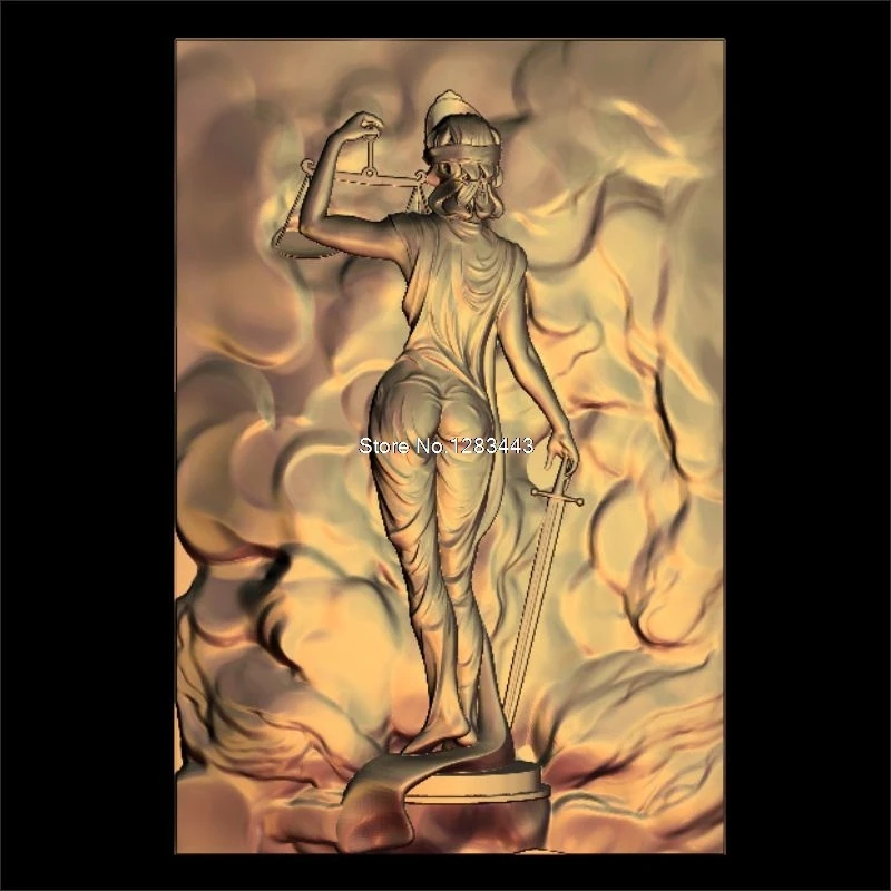 2 шт. Женская 3d модель Justice рельефом для СТЛ с ЧПУ формат Goddess of justice artcam vectric aspire|stl