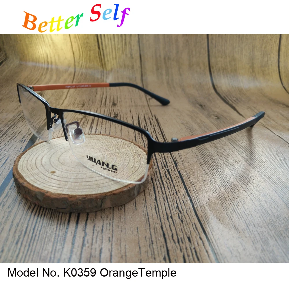 Оптические очки K0359 для мужчин тонкие Полуободковые прямоугольные с оправой