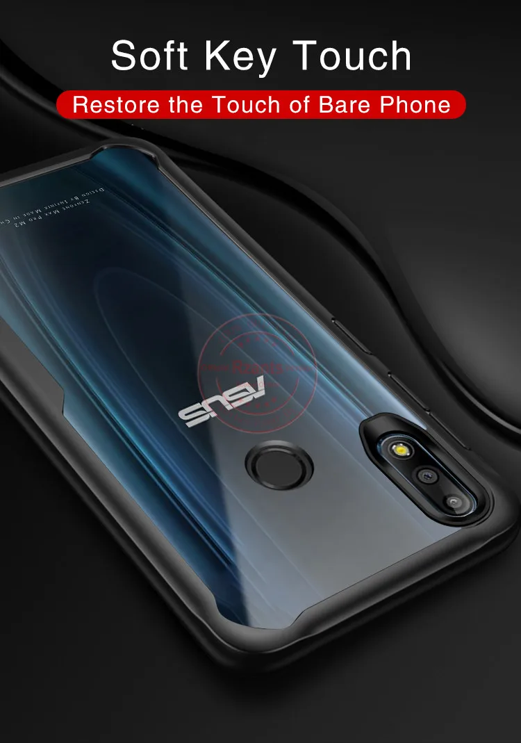 Чехол для телефона Rzants для Asus ZenFone Max Pro M2/M1, прозрачный Жесткий ПК+ мягкий чехол с четырьмя углами для Max Pro M2/M1