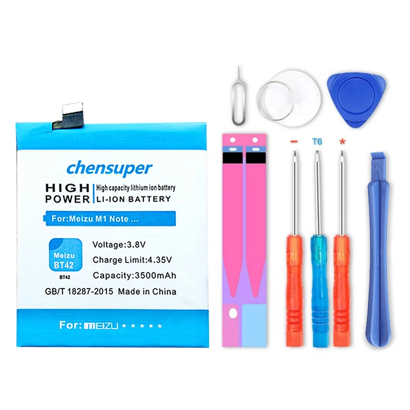 

chensuper High Quality 3500mAh Phone Battery BT42 For Meizu M1 Note Batterie Bateria Accumulator AKKU