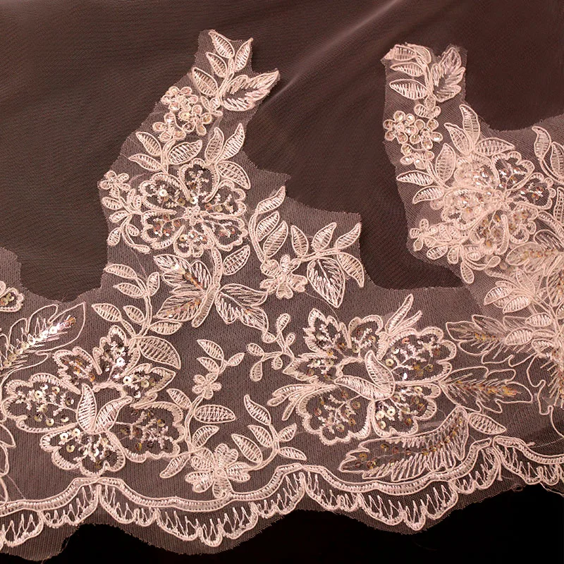 

3 Meters Long Wedding Veils Cathedral Appliques On Train 2 Layers Luxury Bridal Vail with Cover Face Comb Wedding Accessories