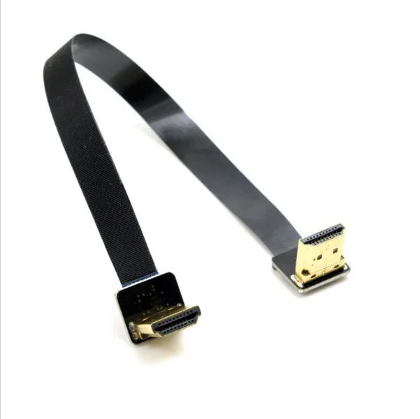0 2 м FPV двойной под углом 90 градусов HD штекер HDTV FPC плоский HDMI совместимый кабель